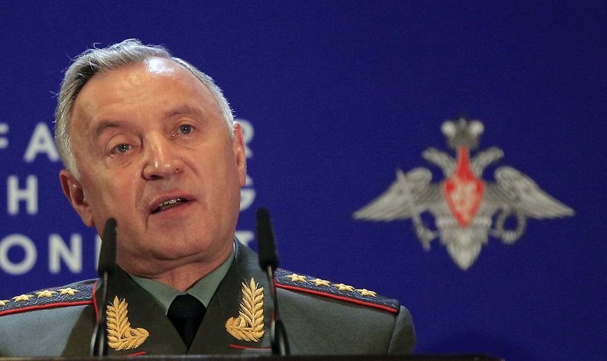 Russian Chief of General Staff Nikolai Makarov threatens "destructive force" on NATO missile-defense sites in Eastern Europe. (Associated Press)