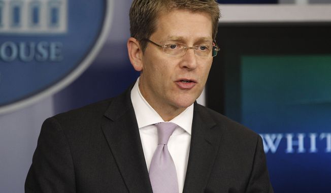White House press secretary Jay Carney speaks during his daily news briefing at the White House on May, 7, 2012. (Associated Press)