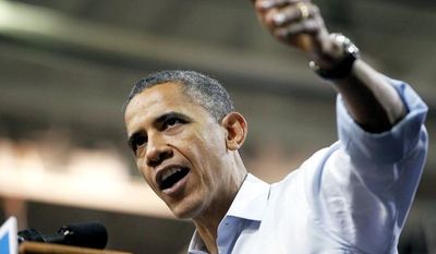 President Obama speaks May 5, 2012, during a campaign rally at the Siegel Center in Richmond, Va. (Associated Press/Richmond Times-Dispatch)