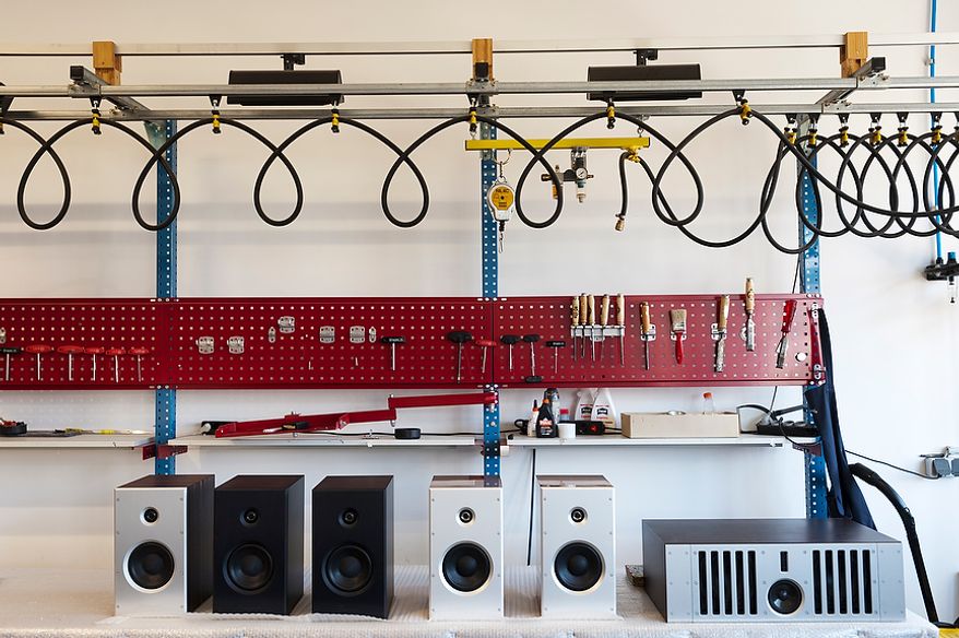 Boxes and amplifiers on a bench in the assembly workshop at Burmester. Burmester Audiosysteme was founded in 1977 and has since been producing top-range high end products in their Berlin manufacture.
Daniel Pilar/Special to The Washington Times