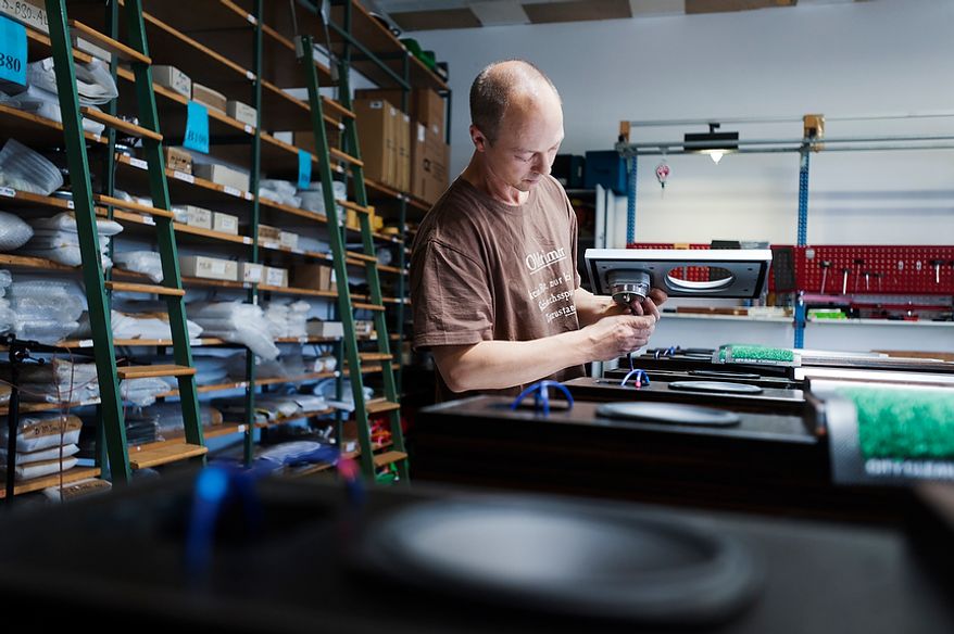 Assembly of tweeters with front grille in the speaker manufactory of Burmester. Emplyee of Burmester is Burmester Audiosysteme was founded in 1977 and has since been producing top-range high end products in their Berlin manufacture.
Daniel Pilar/Special to The Washington Times