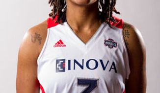 Washington Mystics Dominique Canty (3) poses for a portrait for media day held at Verizon Center in Washington on Tuesday, May 8, 2012 (Andrew Harnik/The Washington Times)