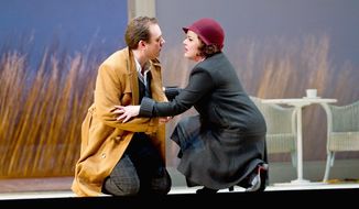 Francesco Meli as Werther becomes infatuated with Sonia Ganassi as Charlotte, who is engaged to another man, in &quot;Werther.&quot; The Washington National Opera production closes May 27. (Scott Suchman/Washington National Opera)