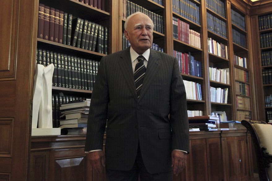 Greek President Karolos Papoulias (AP Photo/Petros Giannakouris, Pool)