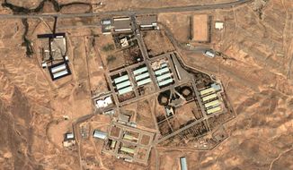A satellite image provided by DigitalGlobe and the Institute for Science and International Security shows the military complex at Parchin, Iran, about 19 miles southeast of Tehran, in August 2004. (AP Photo/DigitalGlobe and the Institute for Science and International Security) ** FILE **