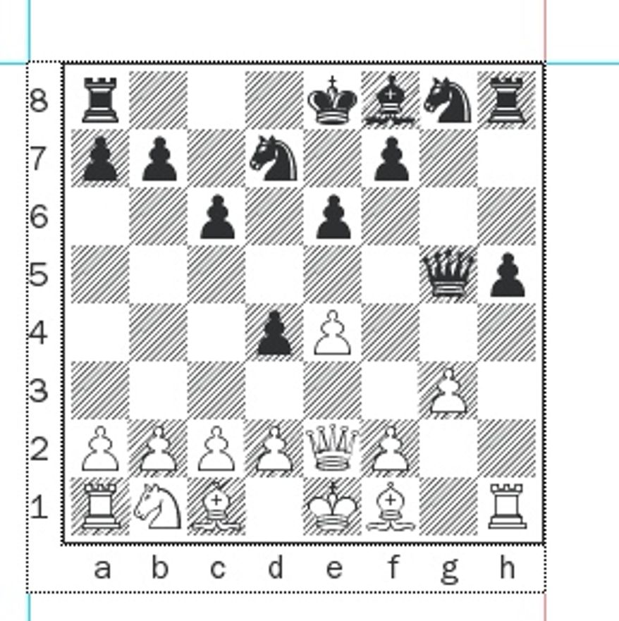 Stripunsky-Onischuk after 10...Qd8xg5.