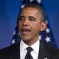 **FILE** President Obama speaks May 8, 2012, in Washington. (Associated Press)