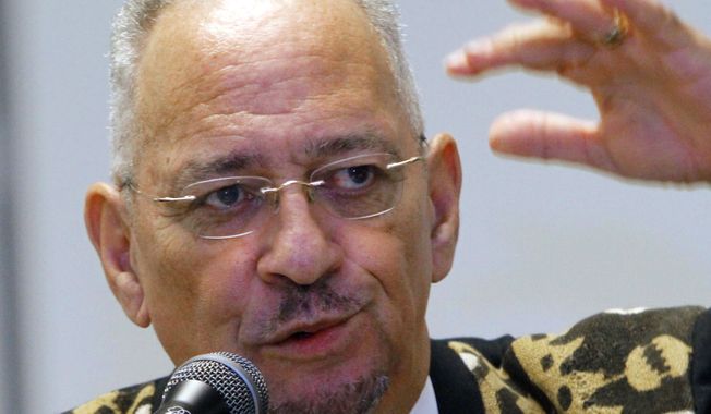 The Rev. Jeremiah Wright, pastor emeritus of the Trinity United Church of Christ in Chicago, speaks in Jackson, Miss., on March 25, 2012. (Associated Press) ** FILE **
