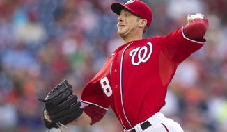 Ross Detwiler lasted five innings Saturday night in the Washington Nationals&#39; 6-5 loss to the Baltimore Orioles, giving up six runs on nine hits (two home runs) and one walk. (AP Photo/Manuel Balce Ceneta)