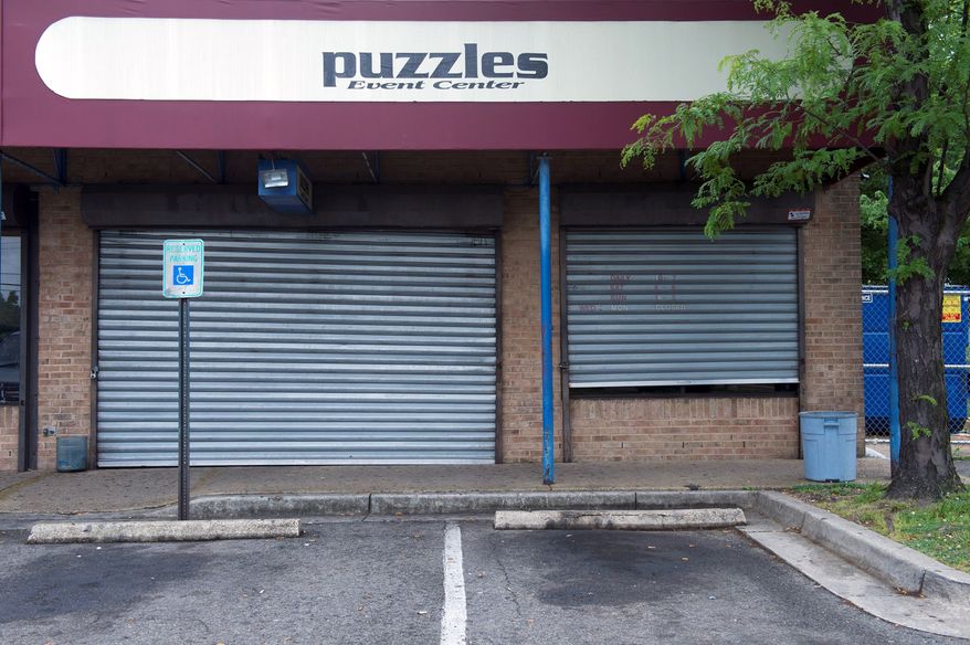 Puzzles Event Center in Suitland, De La Swan Event Atrium in Hyattsville and Crossroads in Bladensburg (from left) were among seven nightclubs in Prince George's County whose owners and managers were indicted on tax evasion charges. The investigation into the nightclubs' finances began last June. (Barbara L. Salisbury/The Washington Times)