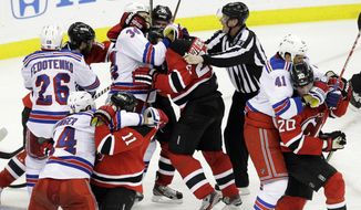 The New York Rangers have alternated wins and losses in their last 11 playoff games. The Eastern Conference final series with the New Jersey Devils is tied at two games apiece. (AP Photo/Kathy Willens)