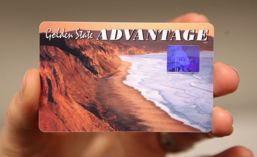 ** FILE ** Food-stamp recipients use electronic benefit transfer cards such this one. (AP Photo/Rich Pedroncelli)