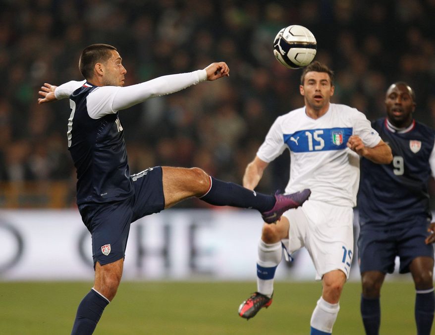 Clint Dempsey (left) scored 17 goals for Fulham this season to finish fourth on the English Premier League scoring chart. He also added seven assists, tied for most on the team. (Associated Press)