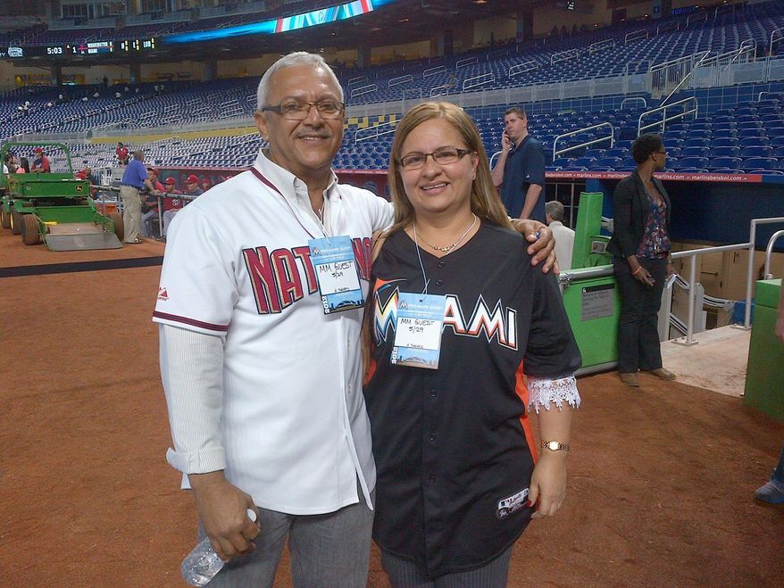 The parents of Donovan and Jhonatan Solano, Louis Solano and Myriam Preciado. (Amanda Comak/The Washington Times)
