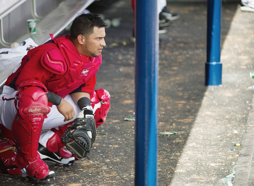 Catcher Jhonatan Solano was called up by the Nationals as insurance in the wake of injuries to Wilson Ramos, Jesus Flores and Sandy Leon. (Andrew Harnik/The Washington Times)