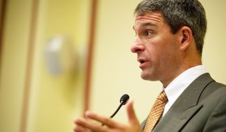 Virginia Attorney General Kenneth T. Cuccinelli II determined that while there is no &quot;express authority&quot; allowing the governor to transfer administration of the Dulles Toll Road, various statutes give the executive branch broad flexibility to provide for public transportation. (Rod Lamkey Jr./The Washington Times)