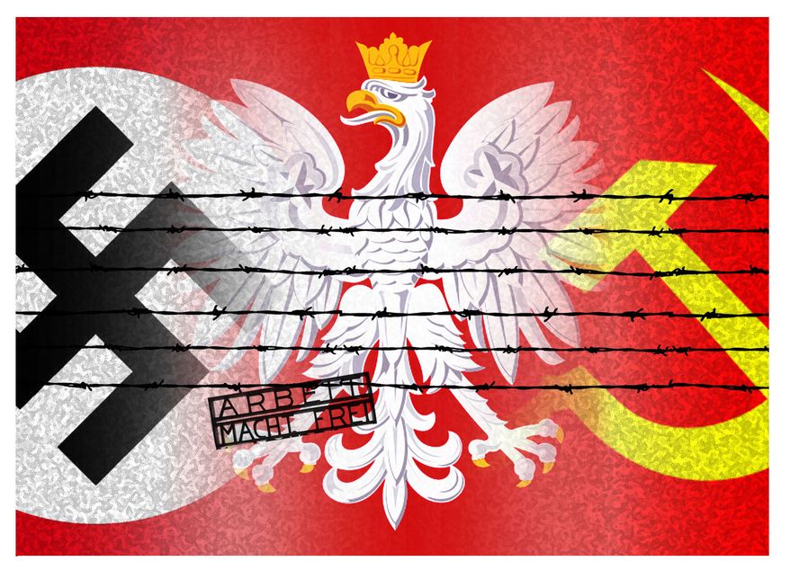 Illustration Obama's Holocaust Revisionism by Alexander Hunter for The Washington Times