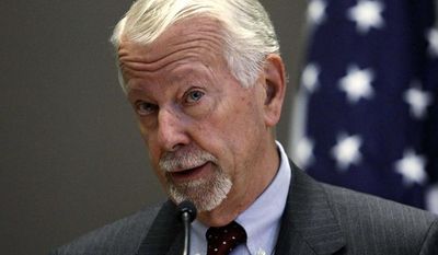 ** FILE ** Then-U.S. Chief District Judge Vaughn R. Walker of the Northern District of California speaks at a legal conference in Seattle in November 2010. (AP Photo/Elaine Thompson)