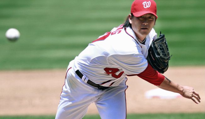 Nationals right-hander Chien-Ming Wang threw 84 pitches in 5  1/3 innings Washington&#x27;s 3-1 loss to the New York Mets at Nationals Park. (Associated Press)