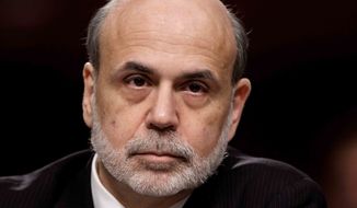 **FILE** Federal Reserve Board Chairman Ben Bernanke testifies June 7, 2012, on Capitol Hill in Washington before the Joint Economic Committee about the health of nation&#39;s economy, the slumping recovery, and the European debt crisis. (Associated Press)