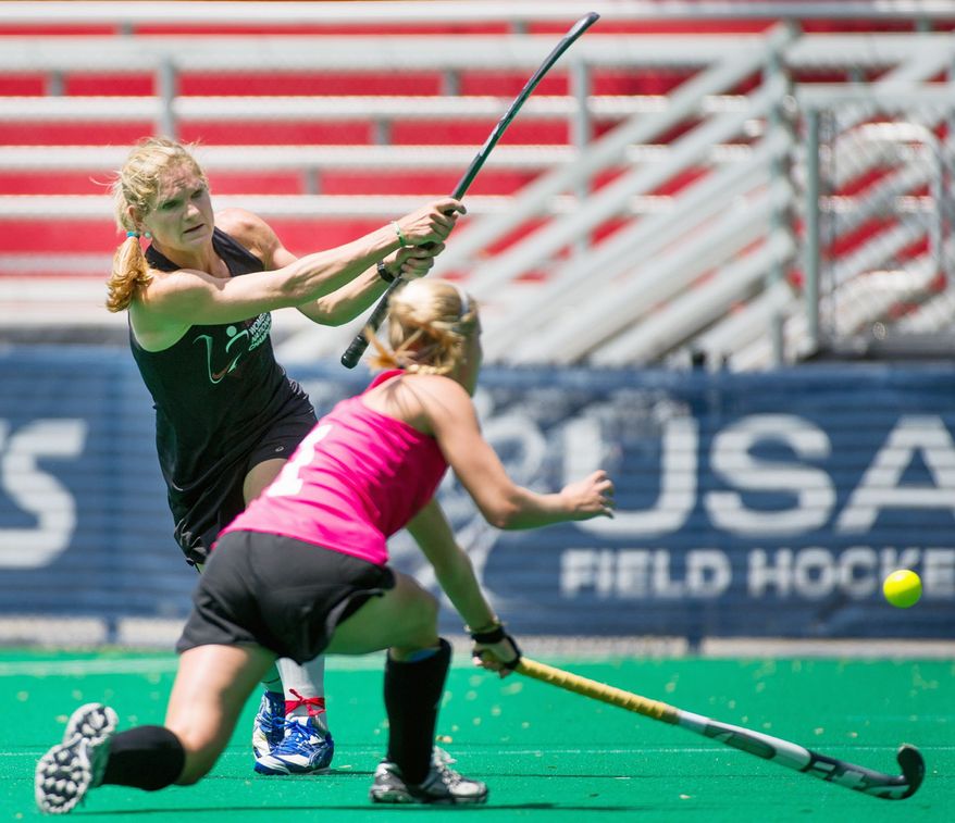 Keli Smith-Puzo was a three-time All-American at Maryland and has 169 international caps to her credit. She's one of seven players with regional ties to be named to the U.S. Olympic team for the London Games. (Andrew Harnik/The Washington Times)