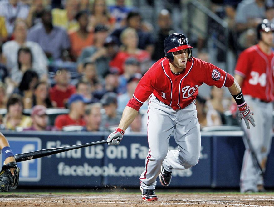 Stephen Lombardozzi is one Washington National who partakes in difference exercises to strengthen his eyes. (Associated Press)