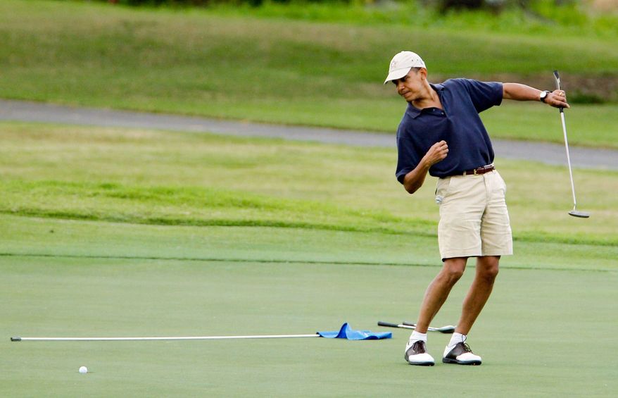 Obama golfing