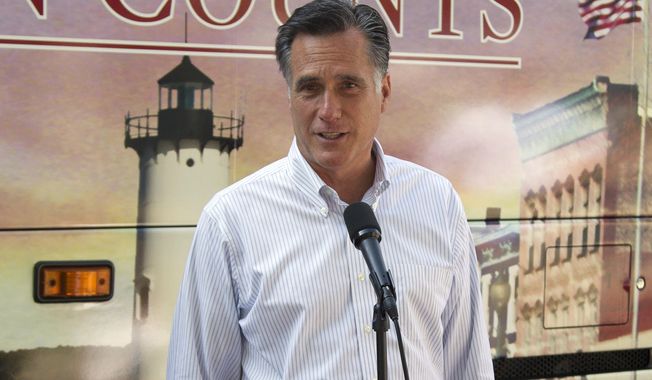**FILE** Republican presidential candidate and former Massachusetts Gov. Mitt Romney speaks June 19, 2012, in Holland, Mich. (Associated Press)