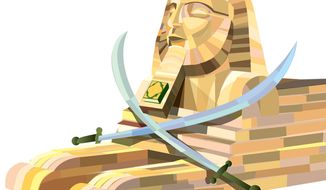 Illustration: Egypt by Linas Garsys for The Washington Times