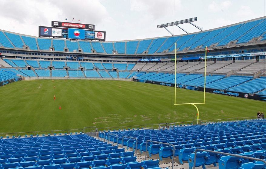 President Obama will make his acceptance speech from a stage to be set up at Bank of America Stadium during the Democratic National Convention in Charlotte, N.C. in September. Fundraising shortfalls, labor boycotts and scheduling problems have snarled convention plans. (Associated Press)