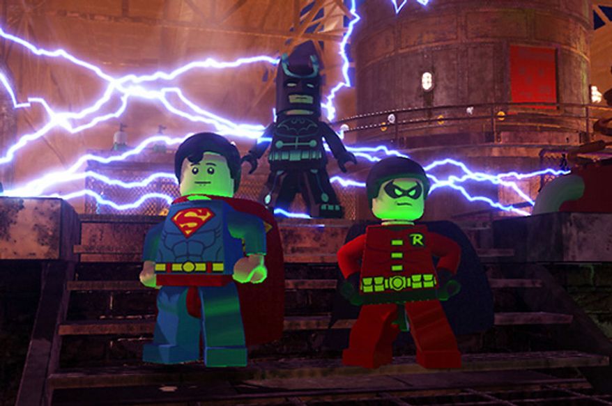 Superman, the Dark Knight and Robin team up in the video game Lego Batman 2: DC Super Heroes.