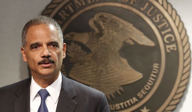 Attorney General Eric Holder speaks during a news conference in New Orleans, Thursday, June 28, 2012. The Obama administration and House Republicans refused to find a middle ground in a dispute over documents related to a botched gun-tracking operation, and the GOP plunged ahead with plans for precedent-setting votes Thursday to hold Attorney General Eric Holder in civil and criminal contempt of Congress. (AP Photo/Bill Haber)