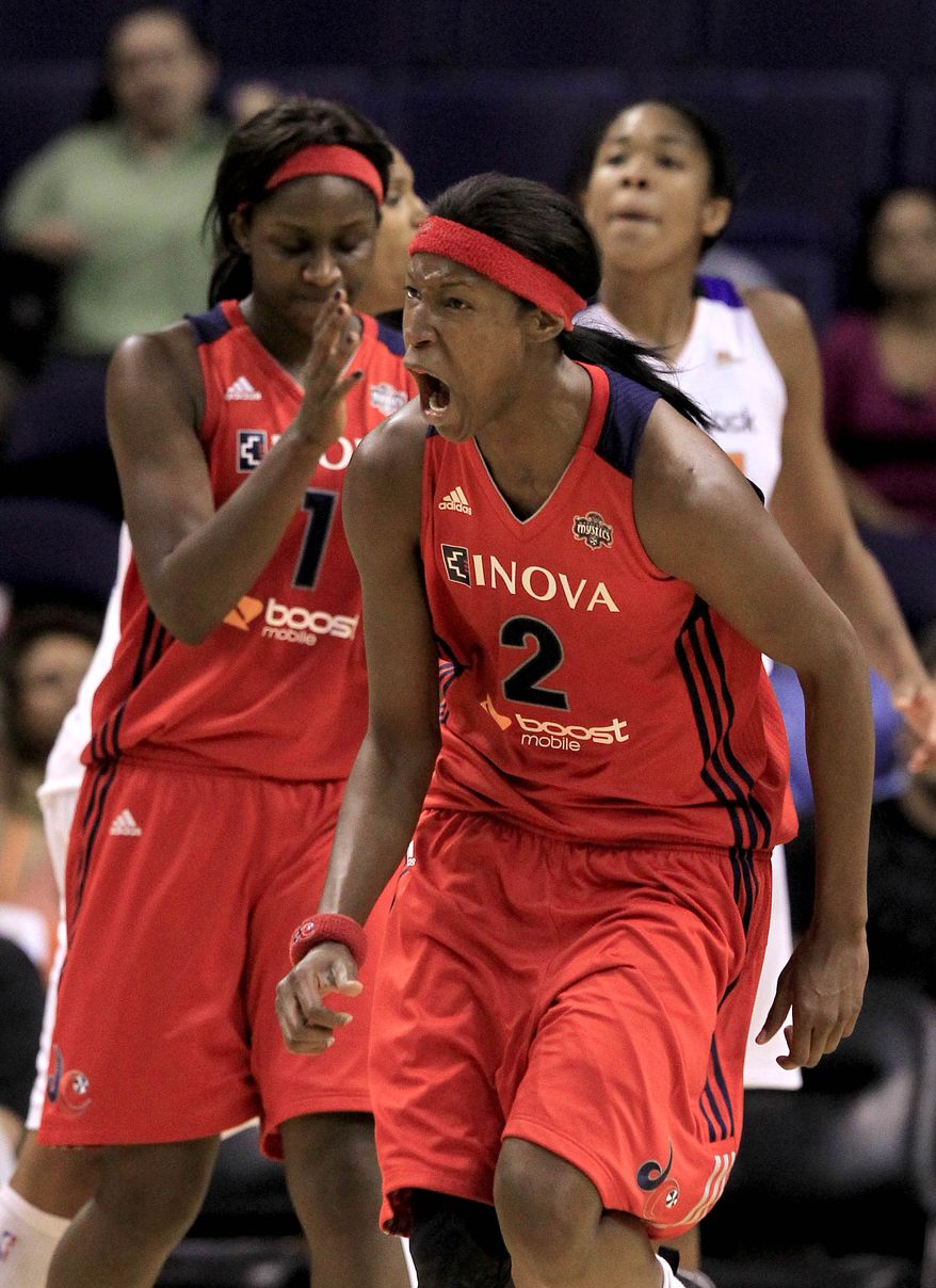 Mystics center Michelle Snow is growing tired of losing, and she let her frustration be known after her team's 78-73 loss to the San Antonio Silver Stars on Friday night. (AP Photo/Ross D. Franklin)