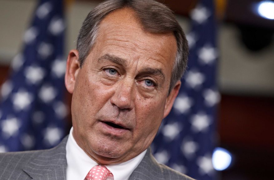 **FILE** House Speaker John Boehner of Ohio speaks June 28, 2012, on Capitol Hill in Washington. (Associated Press)