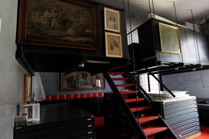 A view of the room, restricted to public, where sketches by mannerist painter Simone Peterzano are preserved in the Sforza Castle, in Milan, Friday, July 6, 2012. (AP Photo/Luca Bruno)