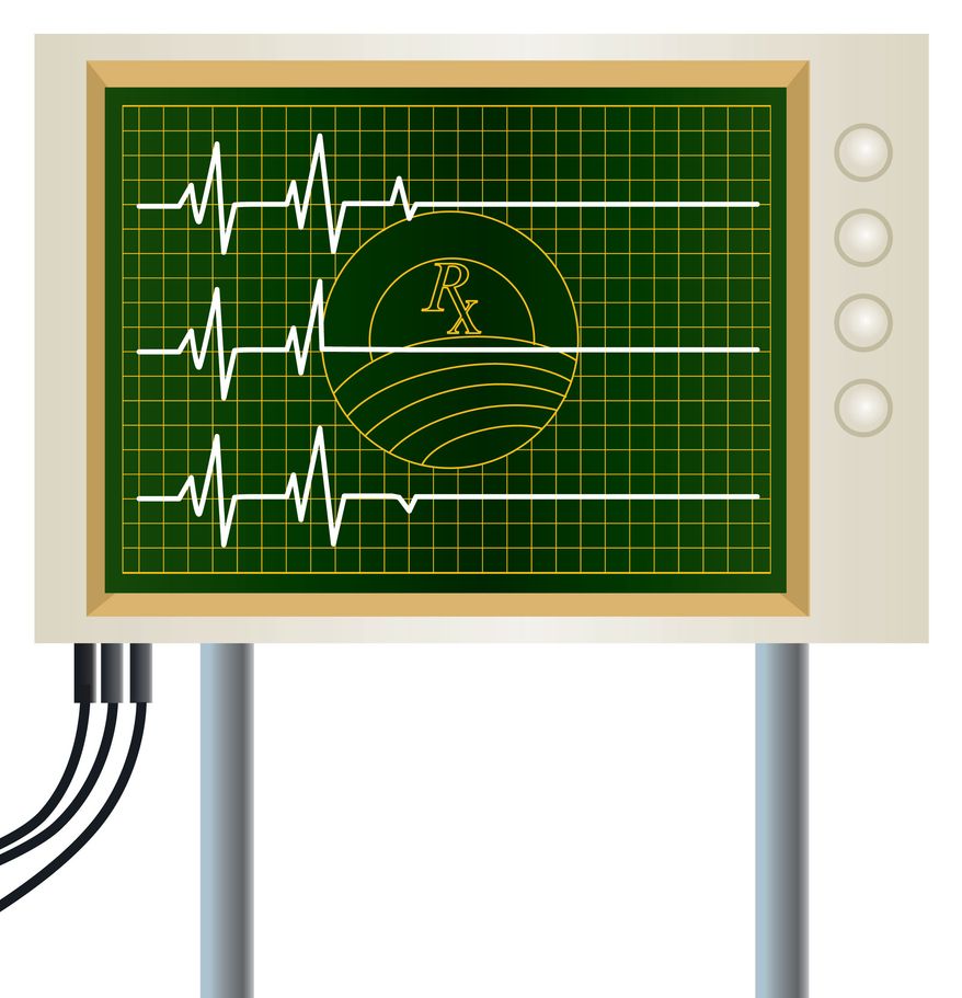 Illustration Obamacare Vitals by Linas Garsys for The Washington Times