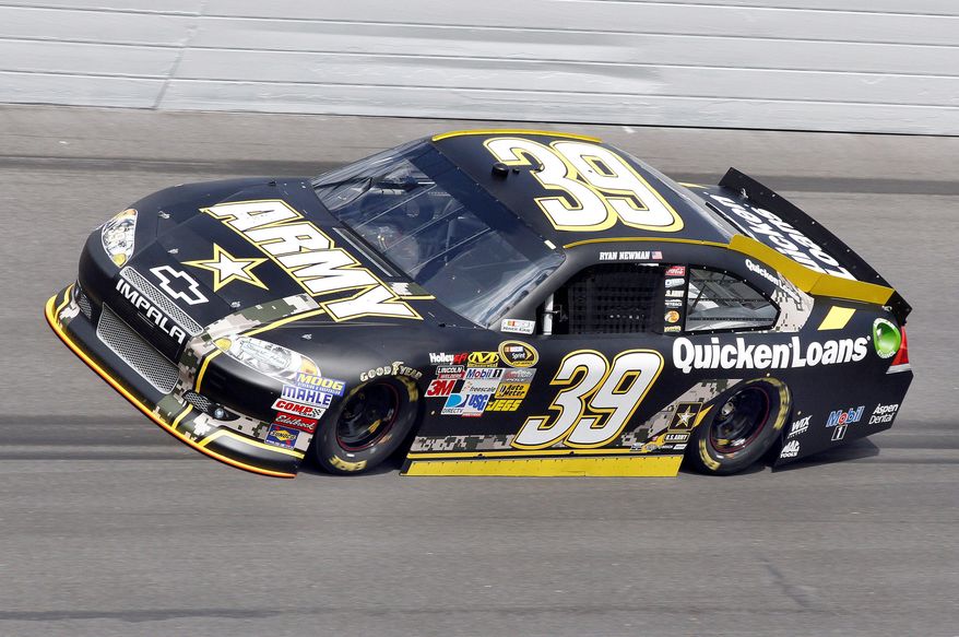 FILE - In this Feb. 19, 2012, Ryan Newman drives his car during qualifying for the NASCAR Daytona 500 auto race in Daytona Beach, Fla. The U.S. Army will not return to Stewart-Haas Racing next season, citing a reallocation of its marketing budget that does not include a presence in NASCAR. SHR said Tuesday, July 10, 2012, it is pursuing a new sponsor. (AP Photo/Reinhold Matay, File)