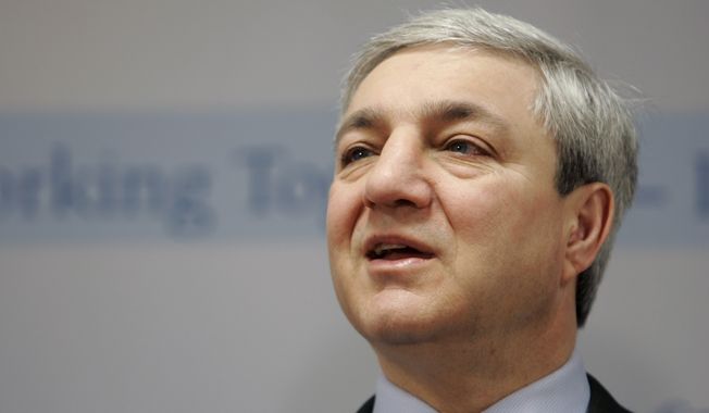 ** FILE ** Penn State President Graham Spanier speaks during a news conference at the Penn State Milton S. Hershey Medical Center in Hershey, Pa., in March 2007. (AP Photo/Carolyn Kaster)