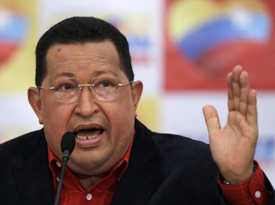 **FILE** Venezuelan President Hugo Chavez speaks July 9, 2012, in Caracas, Venezuela. (Associated Press)