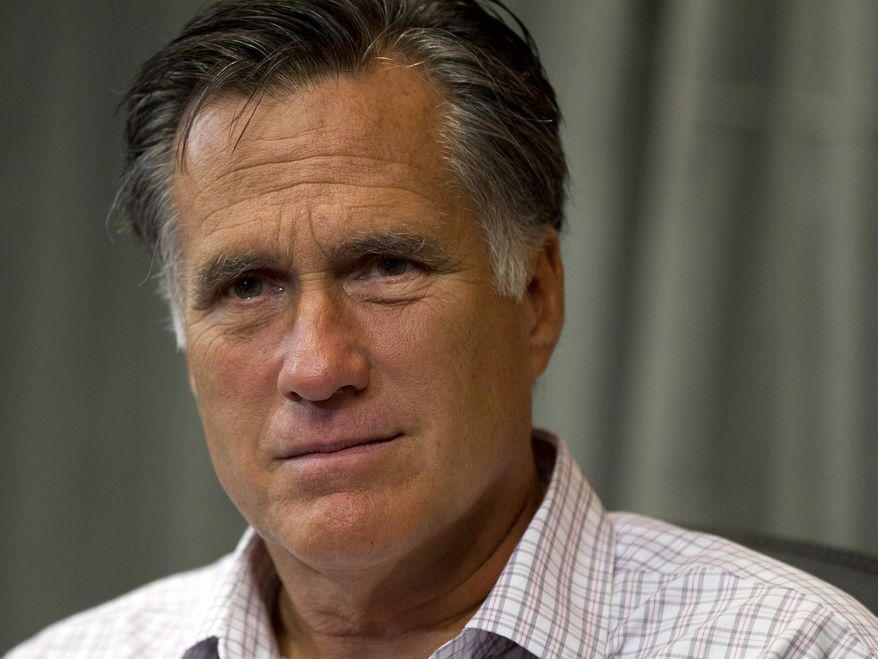 **FILE** Republican presidential candidate Mitt Romney is seen here on July 10, 2012, in Colorado Springs, Colo. (Associated Press)