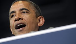 ** FILE ** President Obama speaks in Cedar Rapids, Iowa, on Tuesday, July 10, 2012. (AP Photo/Susan Walsh, File)


