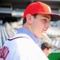 Lucas Giolito, 18, Washington’s first-round pick in the June draft, enjoyed the view at Nationals Park. (Ryan M.L. Young/The Washington Times)