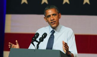 President Obama speaks July 17, 2012, at a fundraising event in Austin, Texas. (Associated Press)