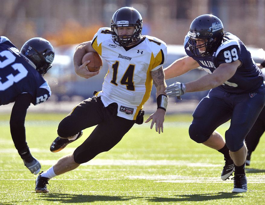Towson finished beat Maine 40-30 last season and finished with a 9-3 record. (Associated Press)