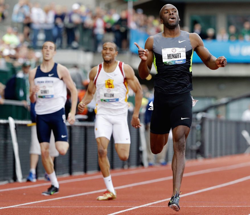associated press
Portsmouth, Va., native LaShawn Merritt, who defeated Jeremy Wariner for the gold medal in the 400 meters in Beijing, tested positive for two steroids found in a male-enhancement product.