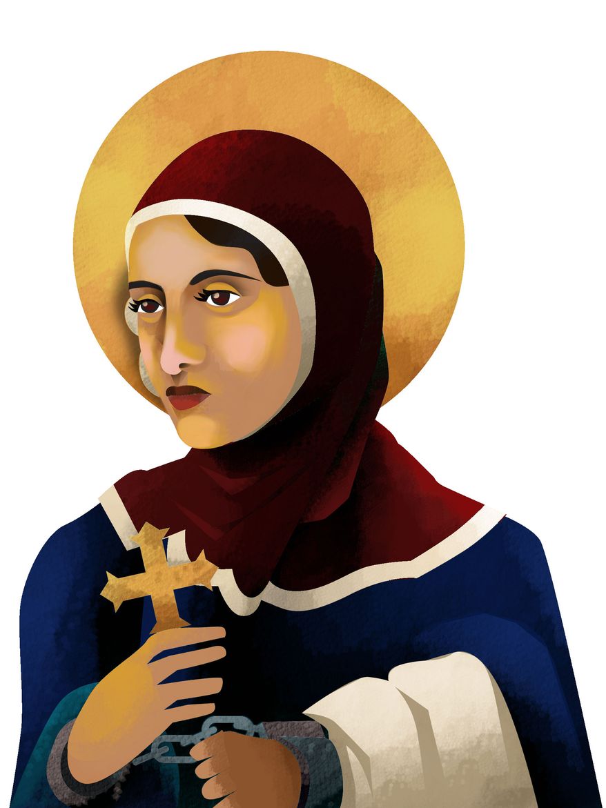 Illustration Coptic Woman by Linas Garsys for The Washington Times
