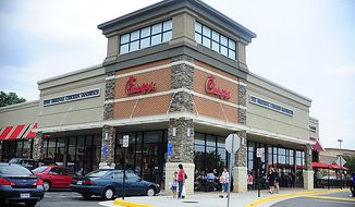**FILE** A Chick-fil-A restaurant in Falls Church, Va., is seen Aug. 1, 2012. (Ryan M.L. Young/The Washington Times)