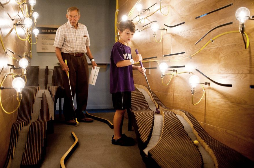 Minigolf at National Building Museum (Ryan M.L. Young/The Washington Times)