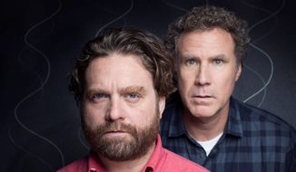 Zach Galifianakis (left) and Will Ferrell had little more than an outline of the concept for their movie “The Campaign” when it got the OK, a production schedule and a release date to tie it into this year’s elections. They found a natural rhythm together despite their different comedy backgrounds. (Invision via Associated Press)