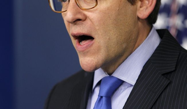 White House spokesman Jay Carney speaks Aug., 7, 2012, during his daily news briefing at the White House in Washington. (Associated Press)